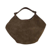 Frosted Cowhide Leather Bucket Bag - Trendy Mix