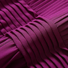 Tie-neck Heavy Industry Spokes Long Sleeve Chiffon Dress - Trendy Mix