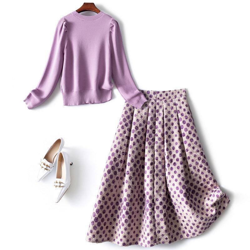 Women's Fashion Purple Sweater Skirt - Trendy Mix