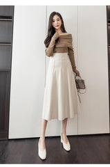 Women's Autumn And Winter High Waist PU Leather Skirt - Trendy Mix