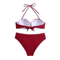 Vibrant Gradient Twist-Up Two-Piece Bikini Set for 2024 - Trendy Mix