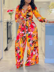 2024 Stylish Printed Long Sleeve Suit Set - Trendy Mix