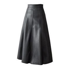Women's Autumn And Winter High Waist PU Leather Skirt - Trendy Mix