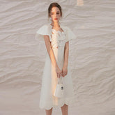 Flower Dress With Small Flying Sleeves - Trendy Mix