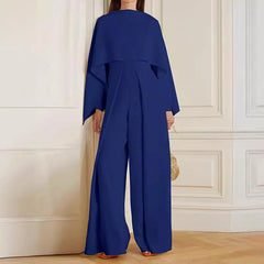 Long Sleeve Wrap Solid Color Zipper Jumpsuit - Trendy Mix