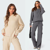 Spring And Autumn Women's Fashion Hooded Sports Leisure Sweaters Suit - Trendy Mix