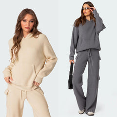Spring And Autumn Women's Fashion Hooded Sports Leisure Sweaters Suit - Trendy Mix