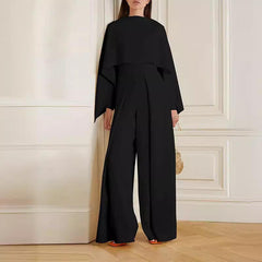 Long Sleeve Wrap Solid Color Zipper Jumpsuit - Trendy Mix