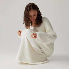 Sweater Suit Women's Simple Knitting V-neck - Trendy Mix