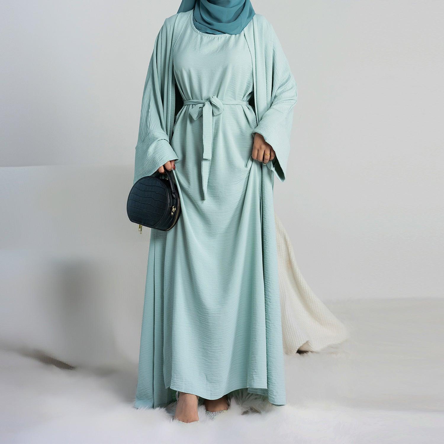Elegant Solid Color Two-Piece Hijab Set for Women - Trendy Mix