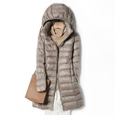 Plus Size Women's Mid-length Lightweight Down Jacket - Trendy Mix