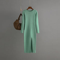 Slim Fit Inner Wear Long Sleeve Skinny Knit Dress - Trendy Mix