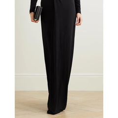 Solid Color V-Neck Maxi Dress for Women - Trendy Mix