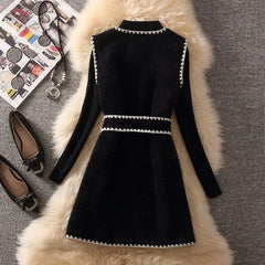 Korean Belted Mid-Length Vest Jacket Women Spring Fashion Design Waistcoat+Half Turtleneck Sweater Chic Vest Suit 2 Piece Sets - Trendy Mix