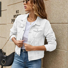 2024 Women's Slim Fit Short Denim Jacket - Trendy Mix