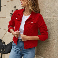 2024 Women's Slim Fit Short Denim Jacket - Trendy Mix
