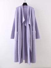 Fashion Knitted Lapel Sweater with Pockets - Trendy Mix