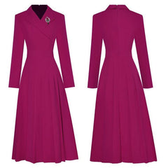 Fashion Designer Long Sleeve Pleated Dress - Trendy Mix