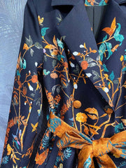 High-Quality Multicolor Printed Trench Coat for Women - Trendy Mix