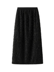 Elegant Feather Tassel Long Skirt for Women - Trendy Mix