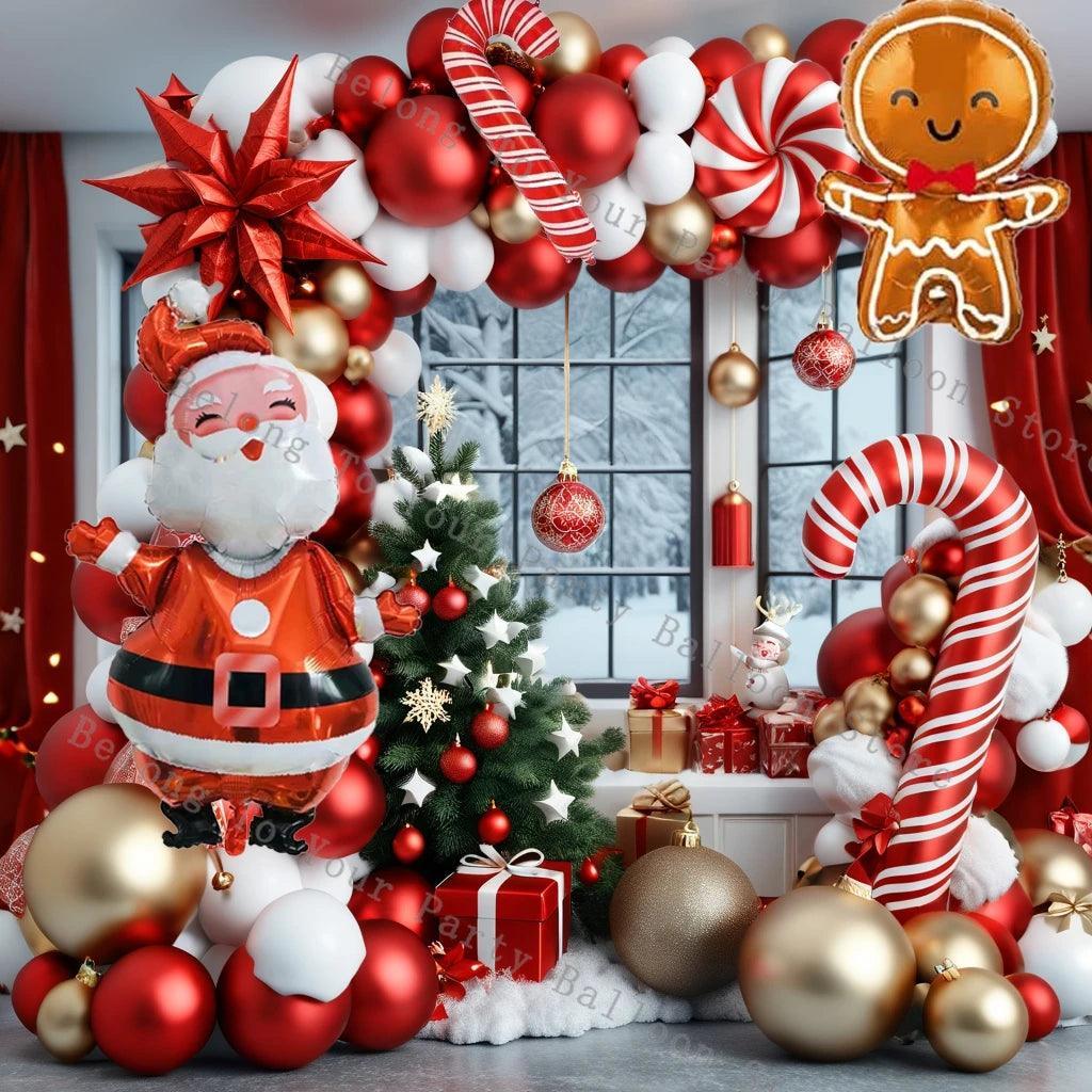 Christmas Santa Balloons & Garland Decor - Trendy Mix