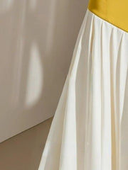 New Contrast Color Long Women Skirt 2024 Faldas High Waist Sweet A-line Jupe Pleated Fashion Summer Korean Skirts - Trendy Mix