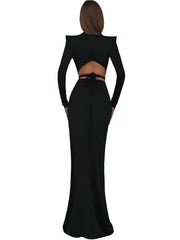 Elegant Black Slim 2 Piece Sets - Trendy Mix