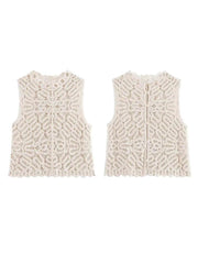 Female 2024 Fashion hollow Out Knit Set 2 Pieces for Ladies - Trendy Mix