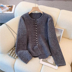 Elegant O-Neck Pullover & Wide-Leg Pants Set - Trendy Mix