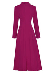 Fashion Designer Long Sleeve Pleated Dress - Trendy Mix