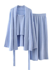 Women's Knit Cardigan & High-Waist Skirt Set - Trendy Mix