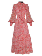 Runway Autumn Women's New Designer Casual Party Celebrity Vintage Elegant Chic High Quality Printed Chiffon Long Dress - Trendy Mix