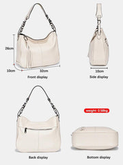 2024 Genuine Leather Hobo Bag - Trendy Mix