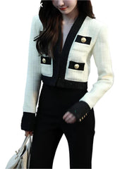 Premium Wool Blazer & Micro-Pants Suit Set - Trendy Mix