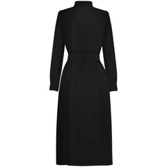 Black Vintage Trench Coat with Sashes - Trendy Mix
