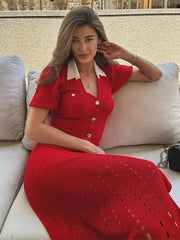 Cinched Waist Bubble Sleeve Beach Maxi Dress - Trendy Mix