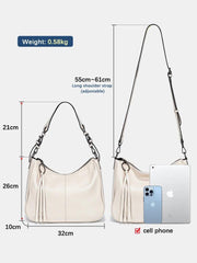 2024 Genuine Leather Hobo Bag - Trendy Mix