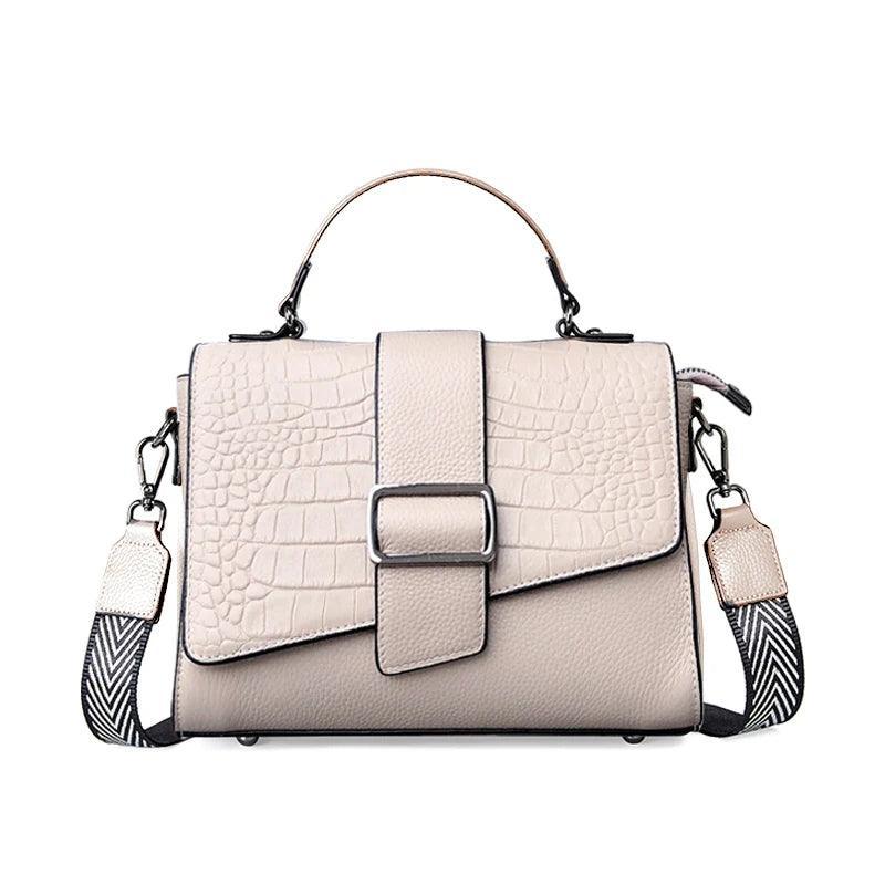 Vintage-Inspired Soft Leather Shoulder Bag - Trendy Mix