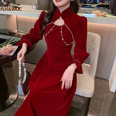 Chic Velvet Elegance Dress for Christmas and New Year - Trendy Mix
