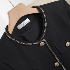 Women Autumn Winter Suit 2024 New French Elegant Goddess Fashion Button Blazer Coat And High Waist Long Skirt Two Piece Set Chic - Trendy Mix