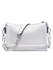 Soft Leather Bag with Acrylic Chain - Trendy Mix
