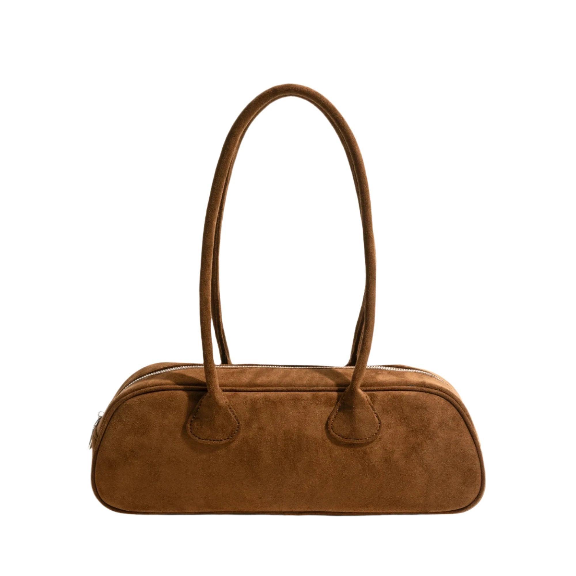 Vintage Faux Suede Hobo Bag - Trendy Mix