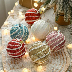 8cm Christmas Ball Hanging Tree Ornament 2024 - Trendy Mix