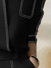 Women Urban Fashion Long Sleeve Split-Joint V-Neck Cardigan Tops & High Waist Loose Casual Pants Suits 2024 Autumn - Trendy Mix