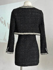 French Luxury Tweed Two-Piece Set for Women - Trendy Mix