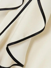 Elegant Floral Ruffled Sleeve Evening Dress - Trendy Mix