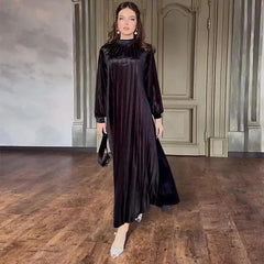 2024 Luxury Velvet Evening Dress with Belt - Trendy Mix