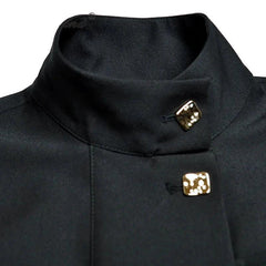 Black Vintage Trench Coat with Sashes - Trendy Mix