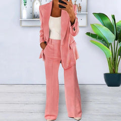 Spring Fall Fashion Women's Jacket Coat Pants 2 Piece Sets Office Lady Blazer Pants Sets Tracksuit Sets Female Coat Outfits New - Trendy Mix
