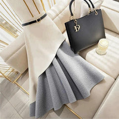 Grey & White Patchwork Skirt